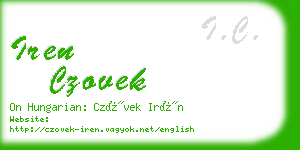 iren czovek business card